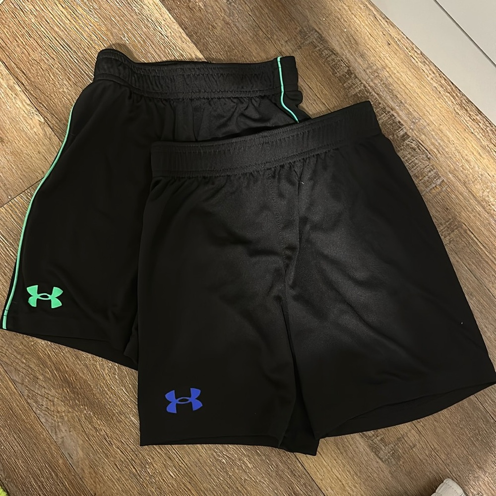 Lot of 2 Boys size 5 under armour active wear shorts